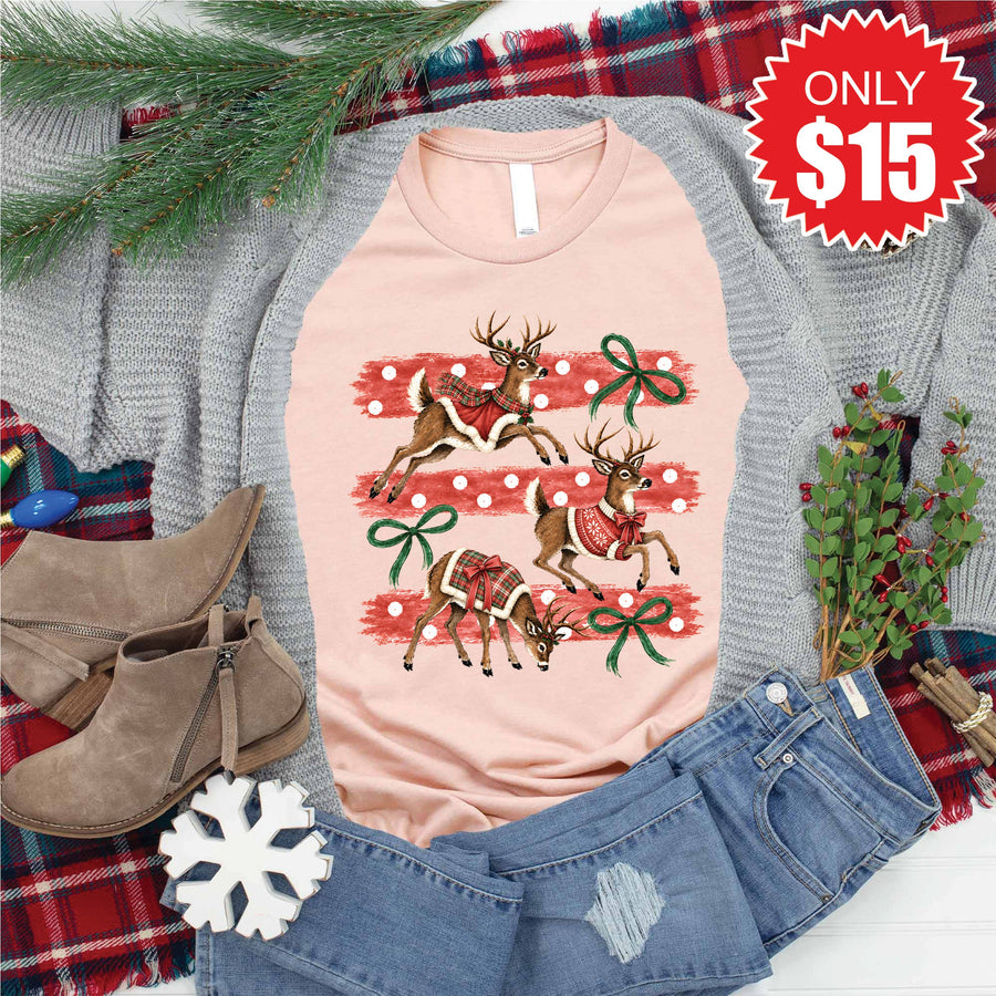 Reindeers Tee - Heather Peach - 15 product image 1