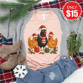 Christmas Chickens Tee - Heather Peach - 15 product image 1