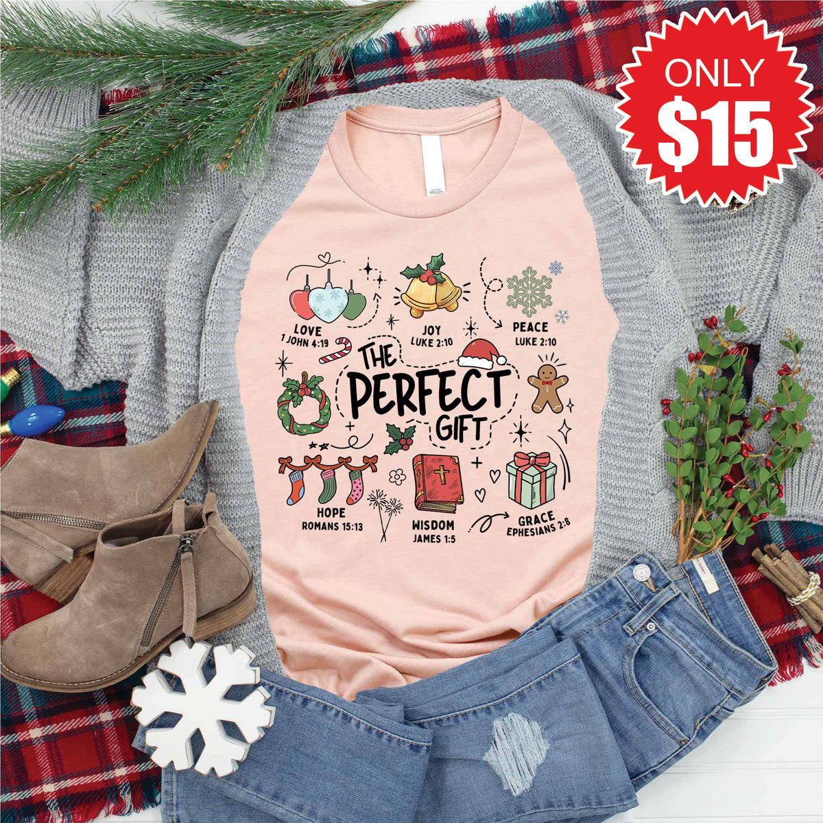 The Perfect Gift Tee - Heather Peach - 15 product image 1
