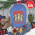 Meowy Christmas Tee - Heather Royal Blue - 15 product image 1