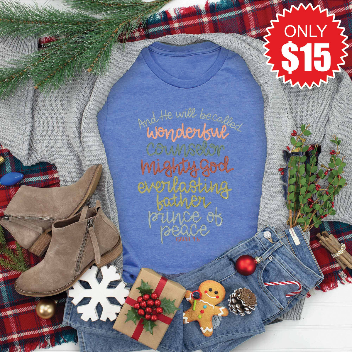 Prince Of Peace Tee - Heather Royal Blue - 15 product image 1