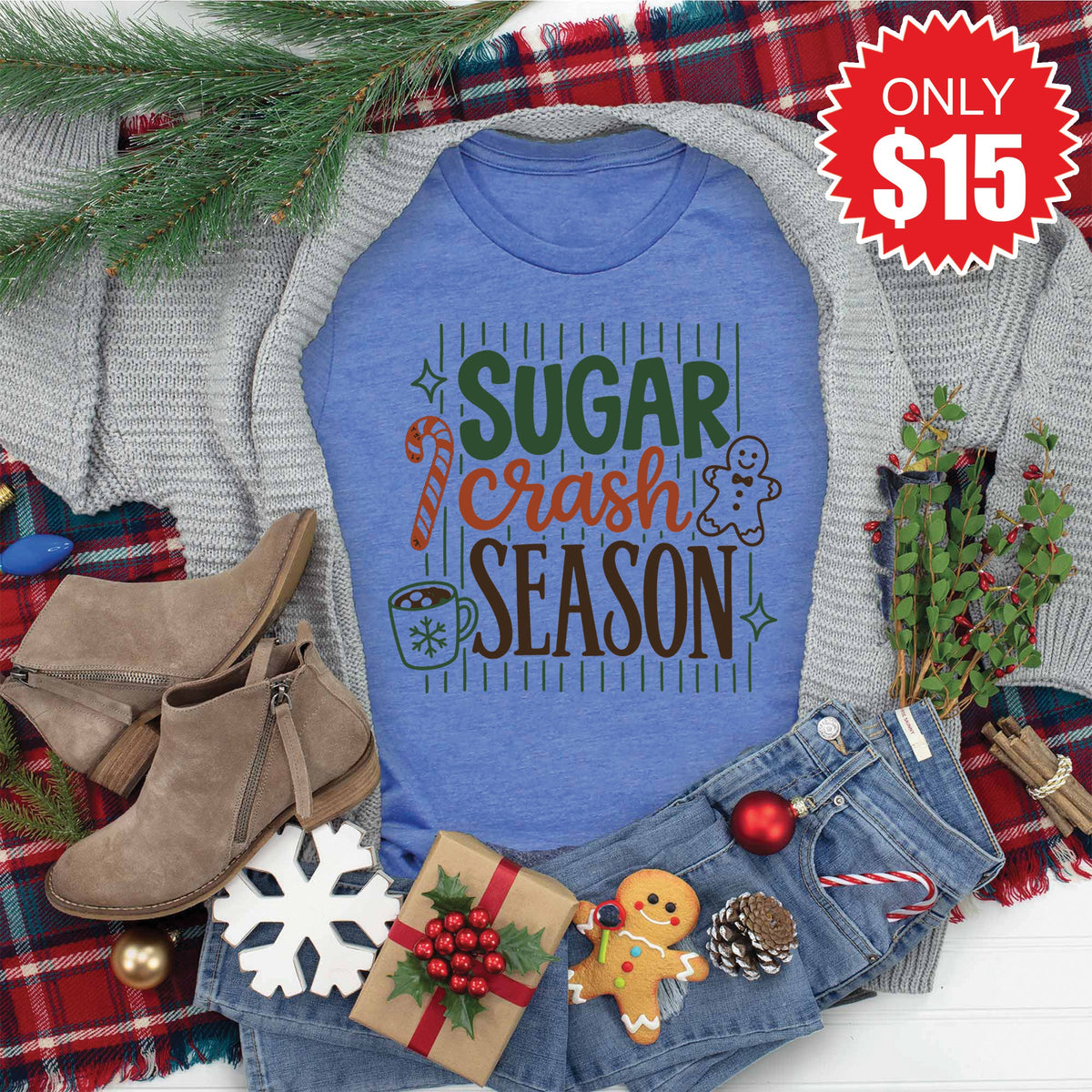 Sugar Crash Tee - Heather Royal Blue - 15 product image 1