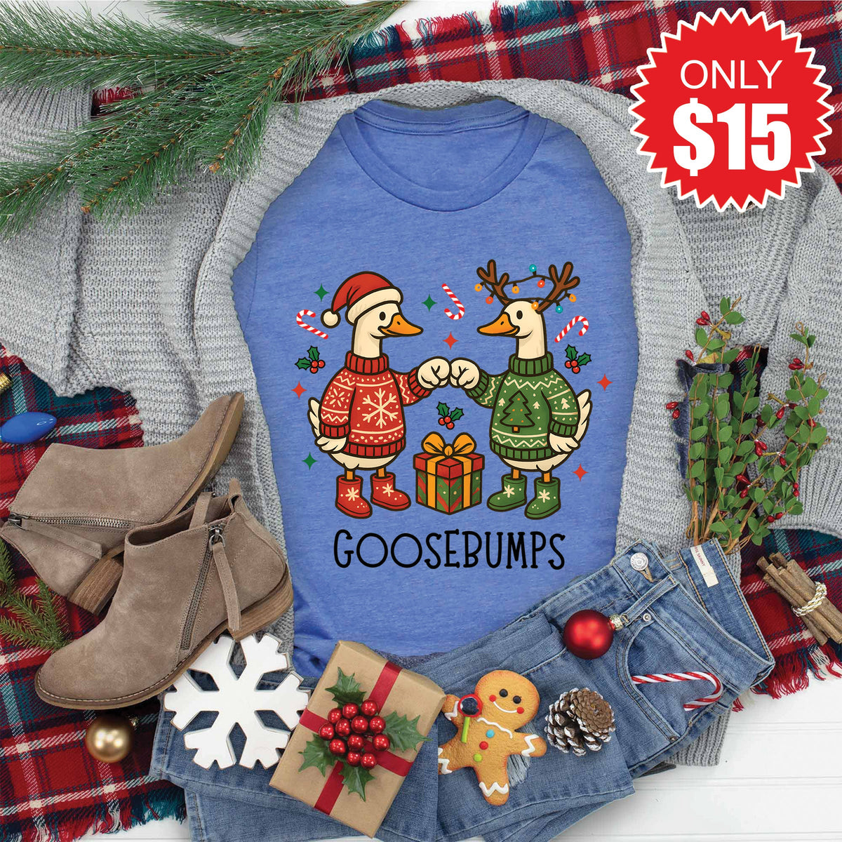 Goosebumps Tee - Heather Royal Blue - 15 product image 1