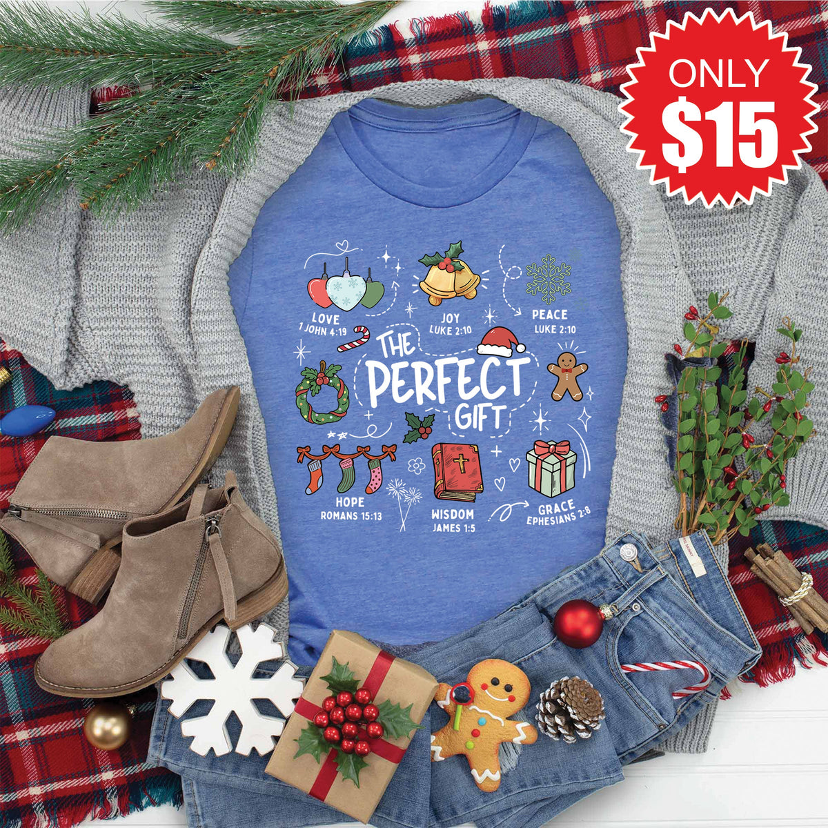 The Perfect Gift Tee - Heather Royal Blue - 15 product image 1