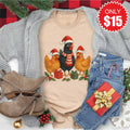 Christmas Chickens Tee - Heather Sand Dune - 15 product image 1