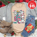Faith Hope Love Snowman Tee - Heather Sand Dune - 15 product image 1