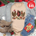 Christmas Chickens Tee - Heather Sand Dune - 15 product image 1