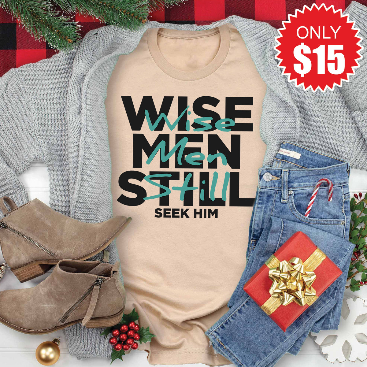 Wise Men Tee - Heather Sand Dune - 15 product image 1