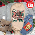 Jolly Christmas Tee - Heather Sand Dune - 15 product image 1