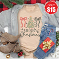 Merry Christmas Tee - Heather Sand Dune - 15 product image 1
