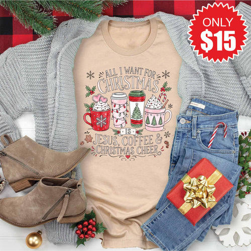 All I Want for Christmas Tee - Heather Sand Dune - 15 product image 1