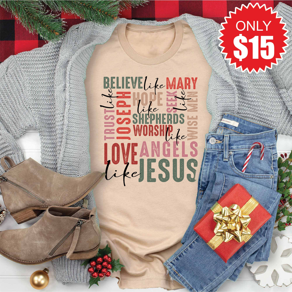 Love Like Jesus Tee - Heather Sand Dune - 15 product image 1
