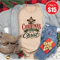 Christmas Begins With Christ Tee - Heather Sand Dune - 15 product image 1