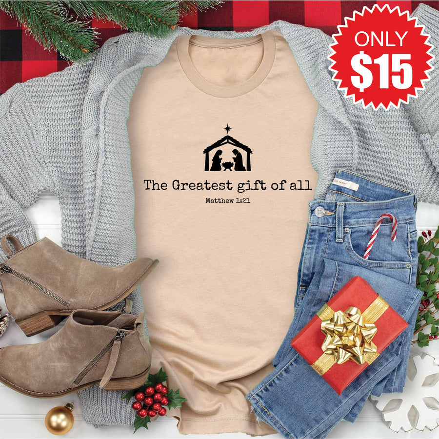 Greatest Gift Tee - Heather Sand Dune - 15 product image 1