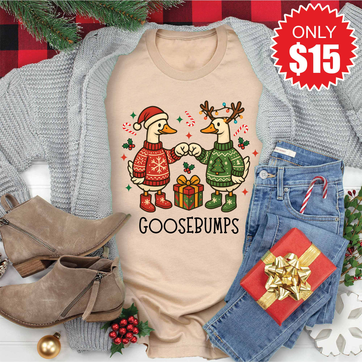 Goosebumps Tee - Heather Sand Dune - 15 product image 1