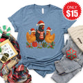 Christmas Chickens Tee - Heather Slate - 15 product image 1