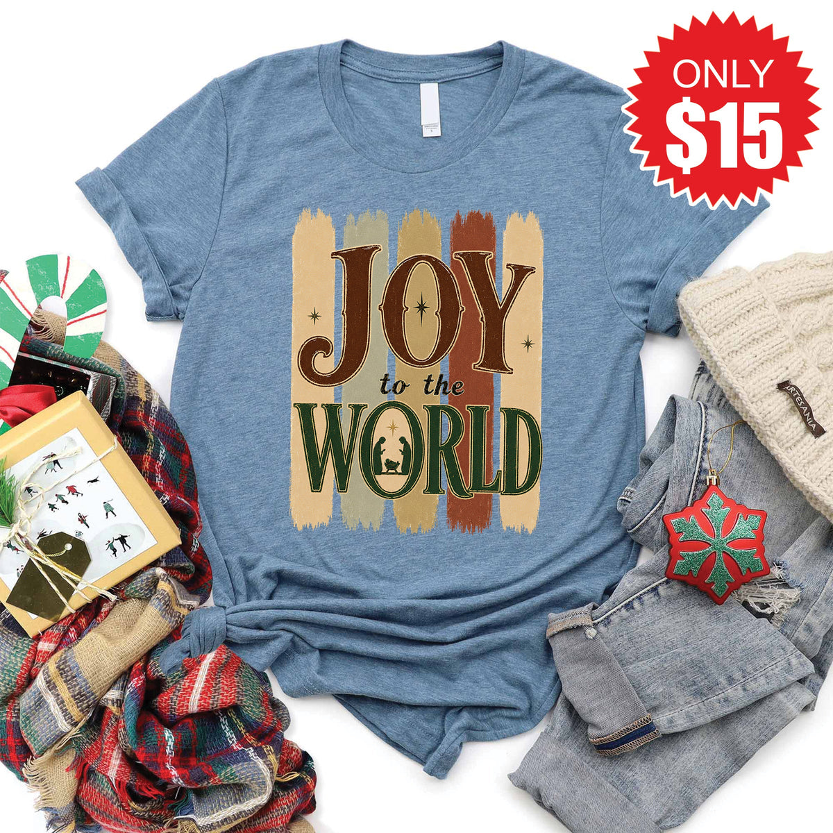 Joy To The World Tee - Heather Slate - 15 product image 1