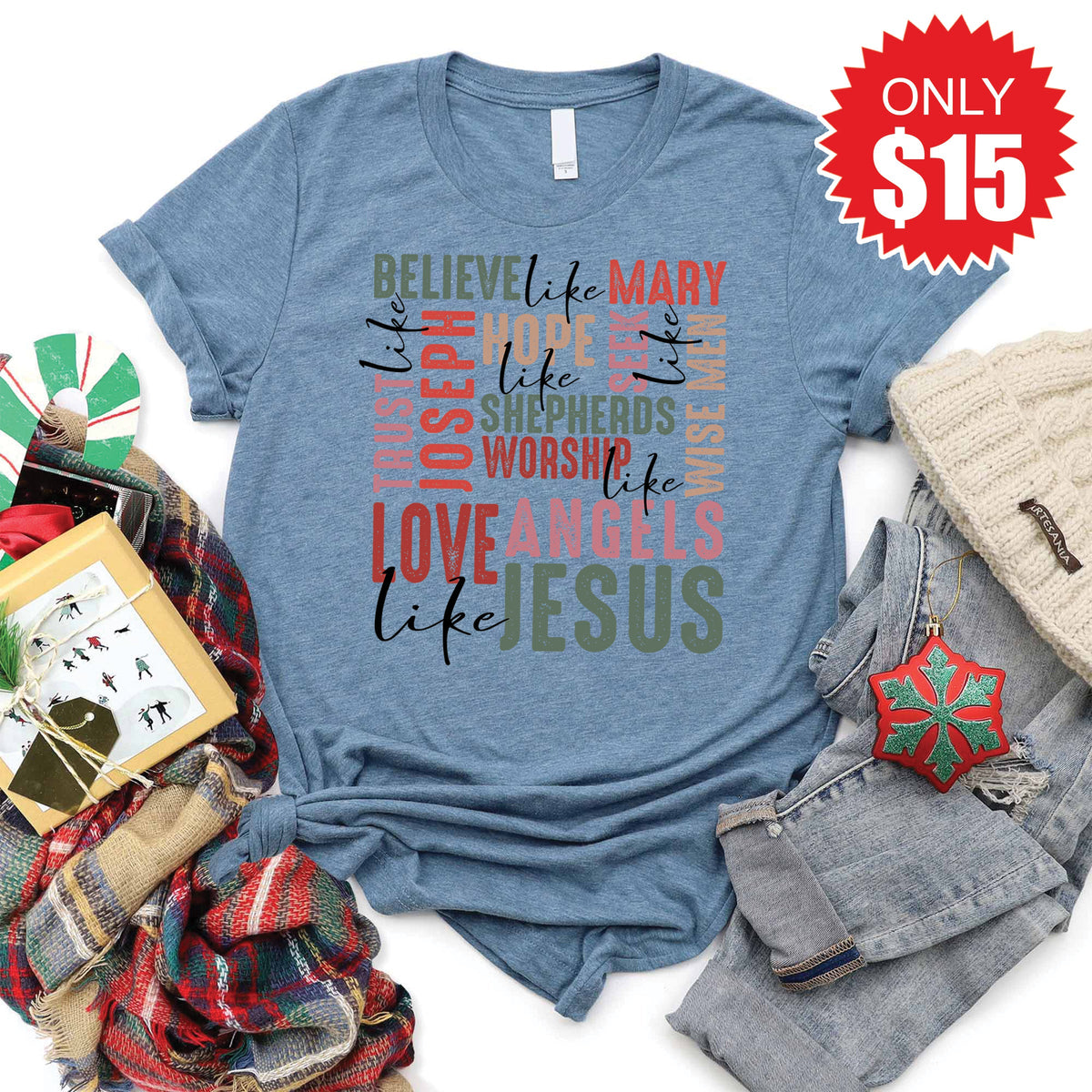 Love Like Jesus Tee - Heather Slate - 15 product image 1