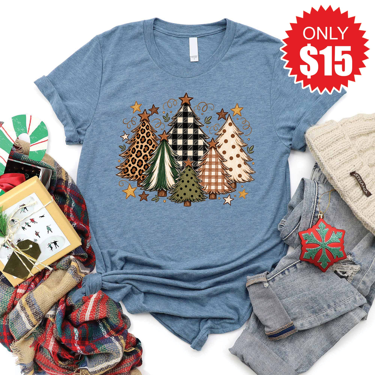 Christmas Trees Tee - Heather Slate - 15 product image 1