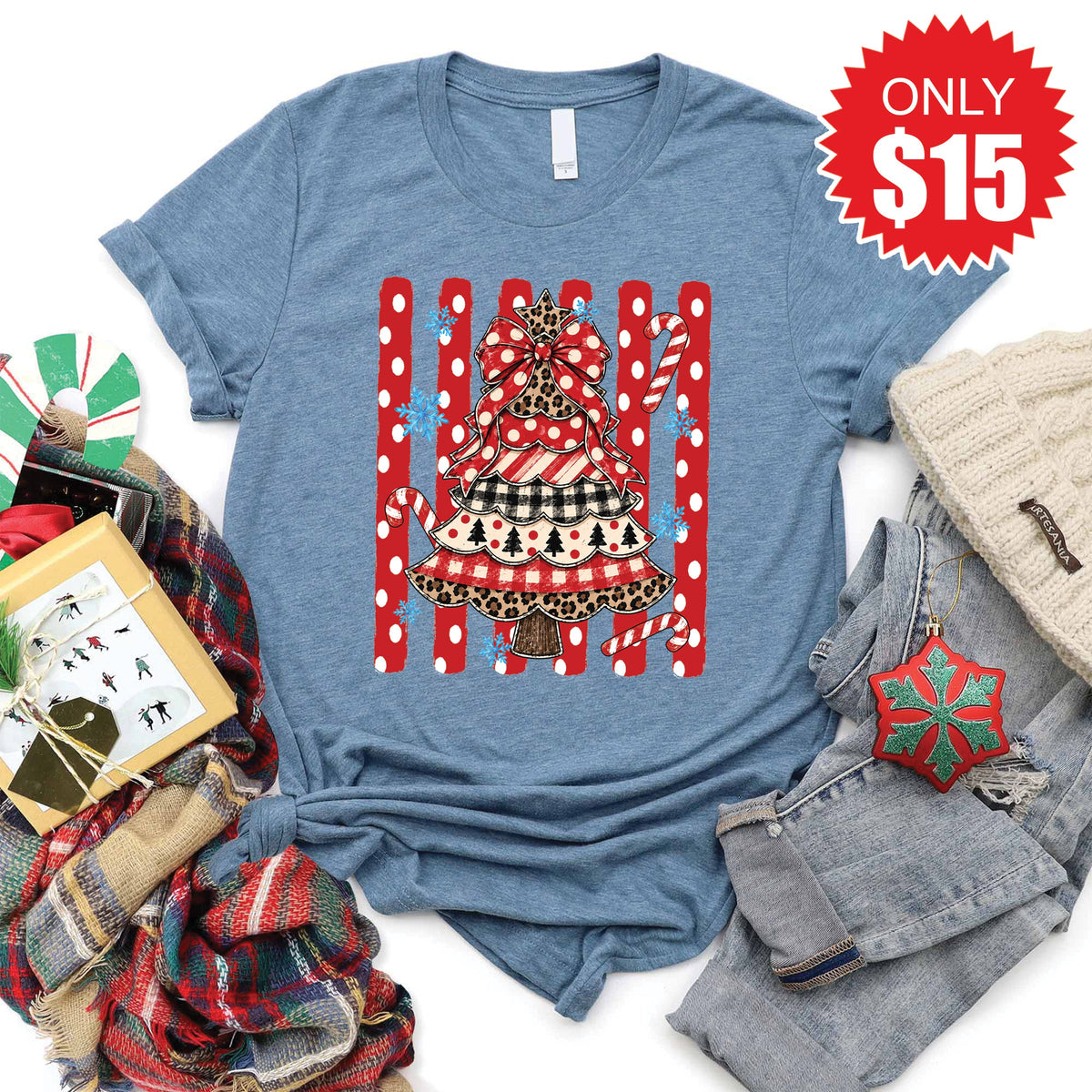 Christmas Tree Tee - Heather Slate - 15 product image 1