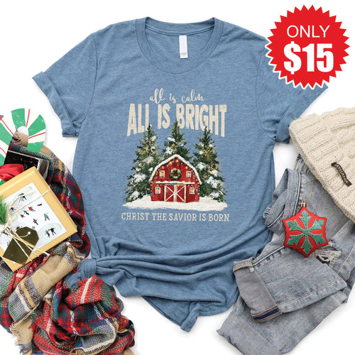 All is Calm Barn Tee - Heather Slate - 15 product image 1