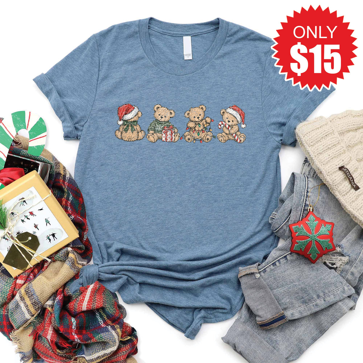 Christmas Bears Tee - Heather Slate - 15 product image 1