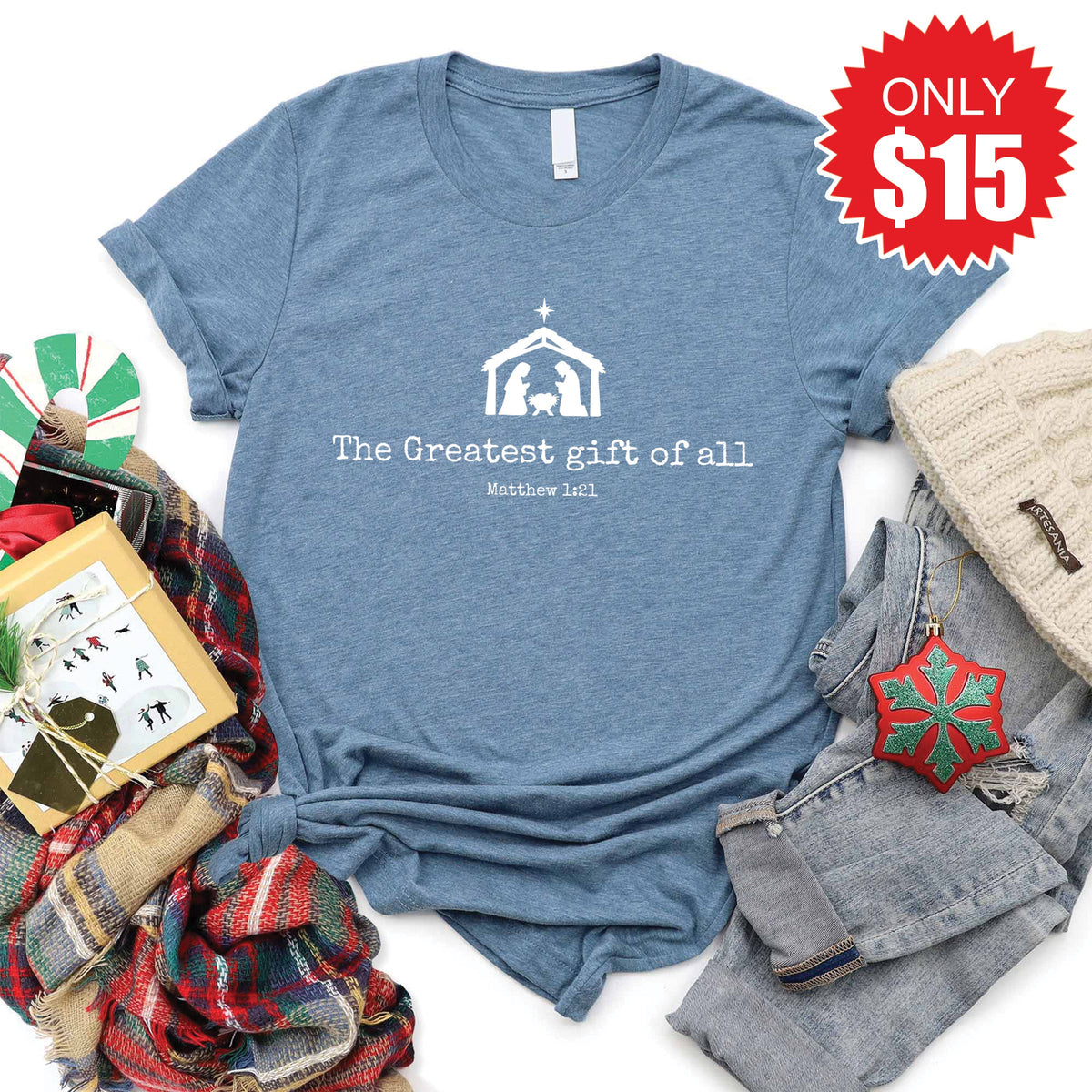 Greatest Gift Tee - Heather Slate - 15 product image 1
