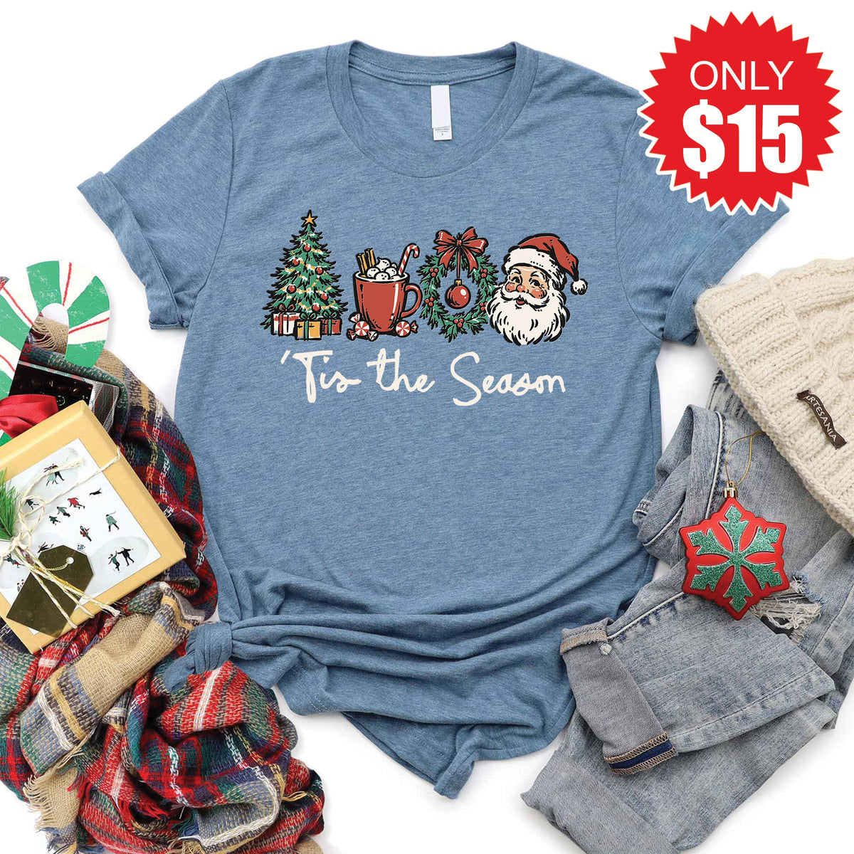 Tis The Season Tee - Heather Slate - 15 product image 1