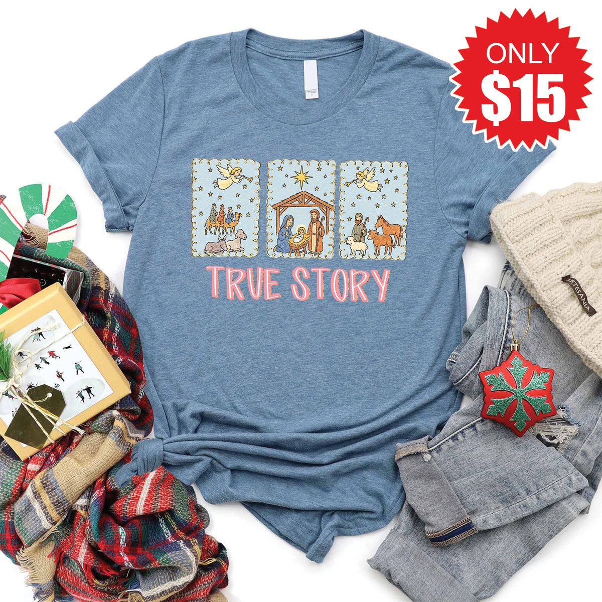 True Story Tee - Heather Slate - 15 product image 1