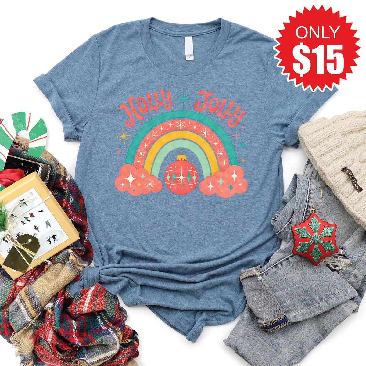 Holly Jolly Tee - Heather Slate - 15 product image 1