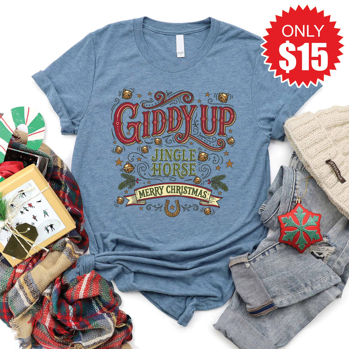 Jingle Horse Tee - Heather Slate - 15 product image 1