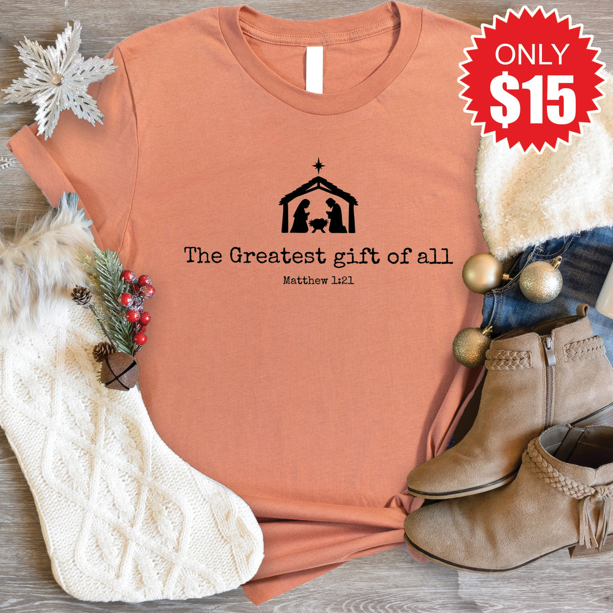 Greatest Gift Tee - Heather Terracotta - 15 product image 1