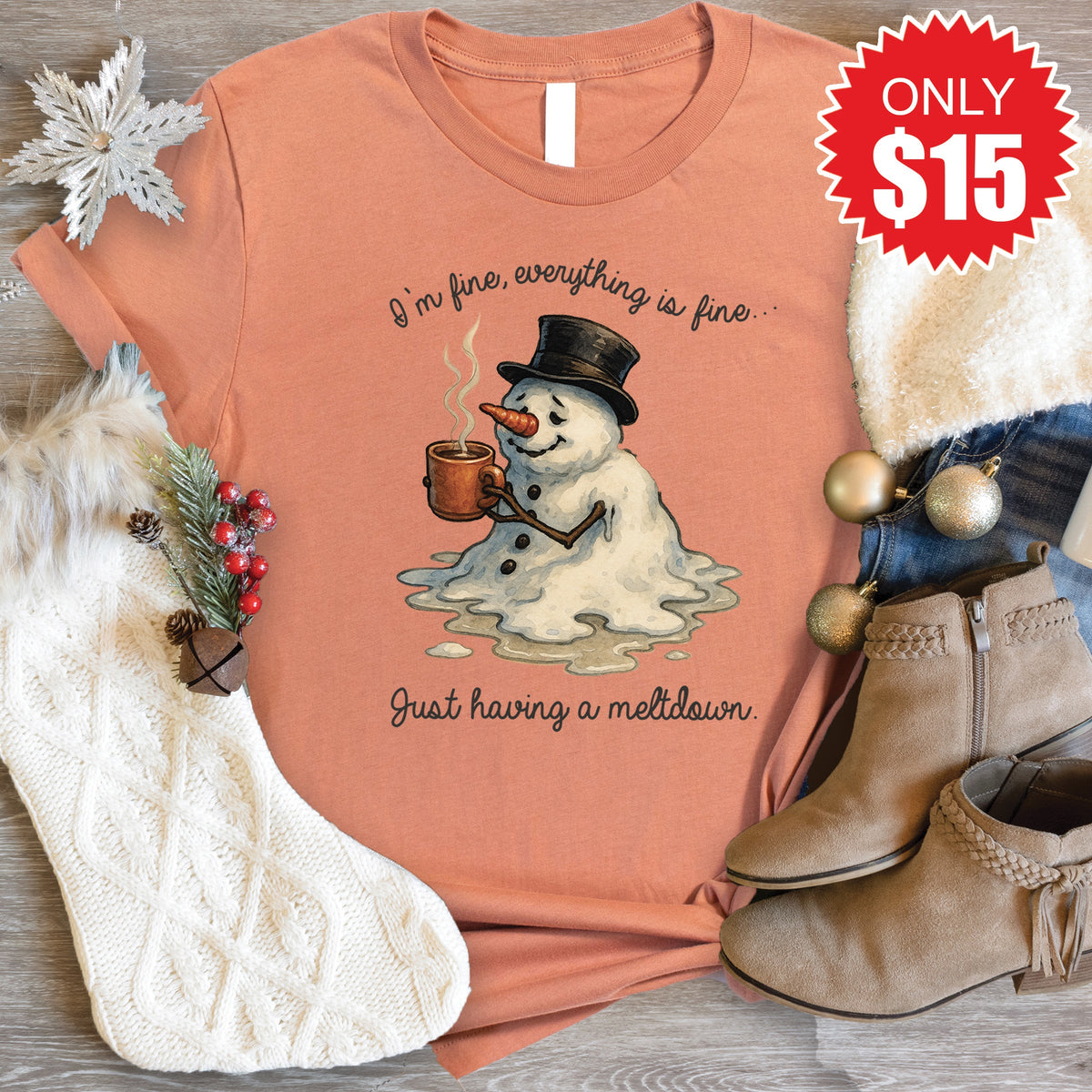 Having a Meltdown Tee - Heather Terracotta - 15 product image 1