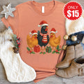 Christmas Chickens Tee - Heather Terracotta - 15 product image 1