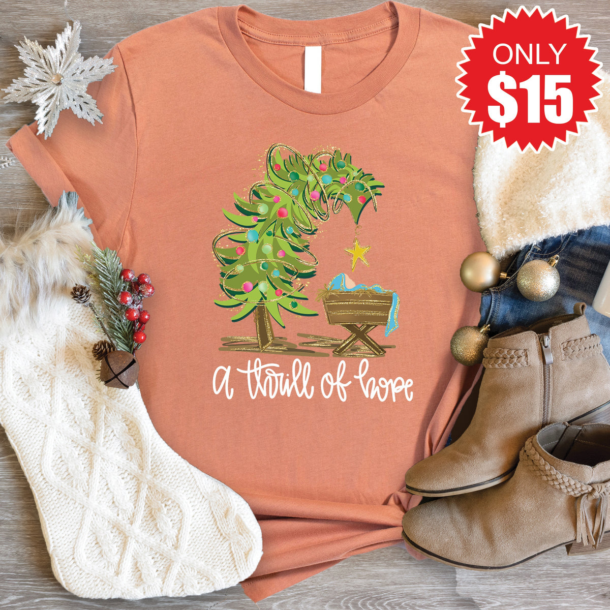A Thrill of Hope Tee - Heather Terracotta - 15 product image 1