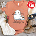 Its Fine Snowman Tee - Heather Terracotta - 15 product image 1
