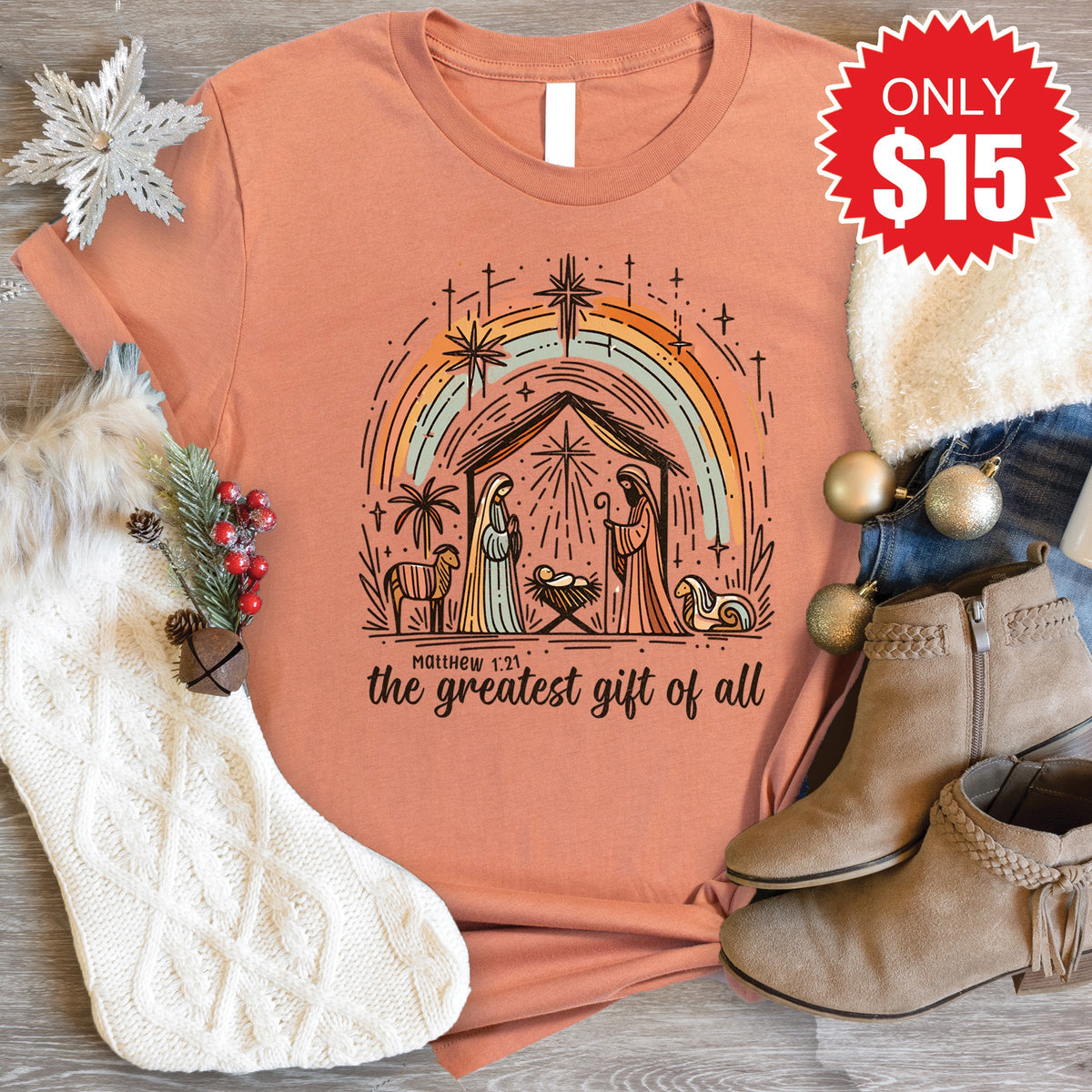 Greatest Gift Tee - Heather Terracotta - 15 product image 1