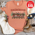 Dachshund Through The Snow Tee - Heather Terracotta - 15 product image 1