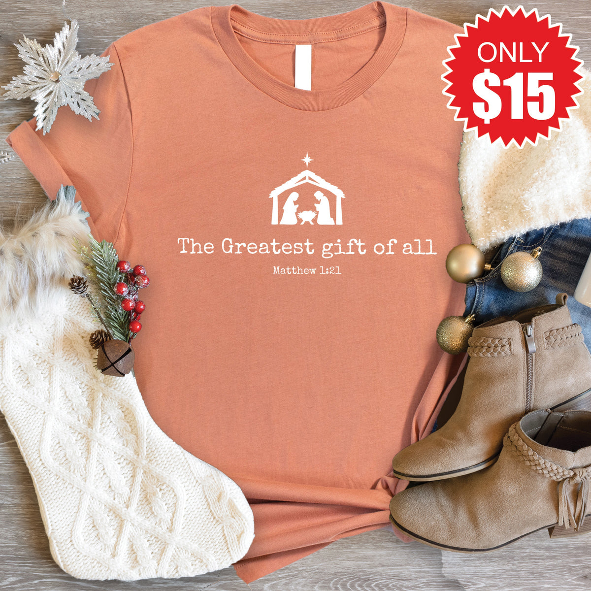 Greatest Gift Tee - Heather Terracotta - 15 product image 1