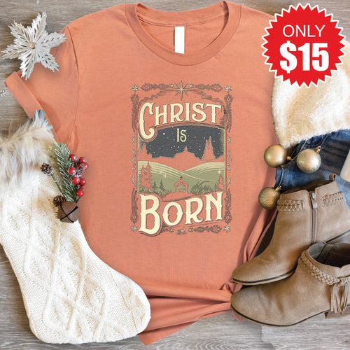 Christ Is Born Tee - Heather Terracotta - 15 product image 1