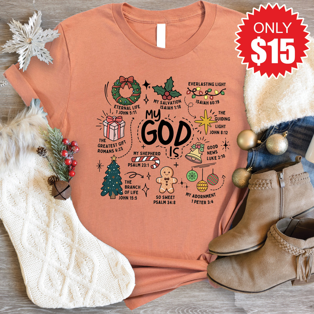 My God Is Tee - Heather Terracotta - 15 product image 1