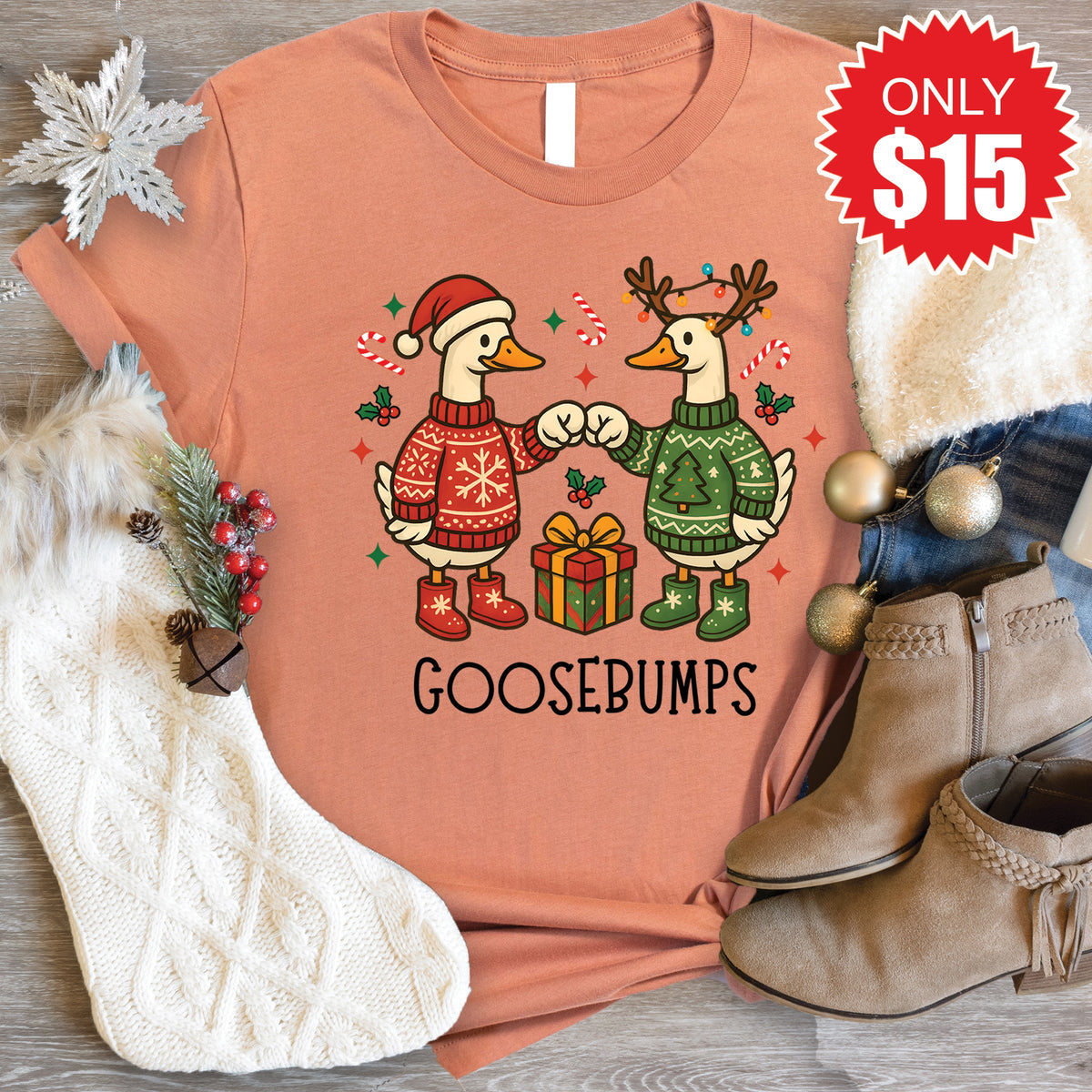 Goosebumps Tee - Heather Terracotta - 15 product image 1