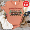 Dachshund Through The Snow Tee - Heather Terracotta - 15 product image 1