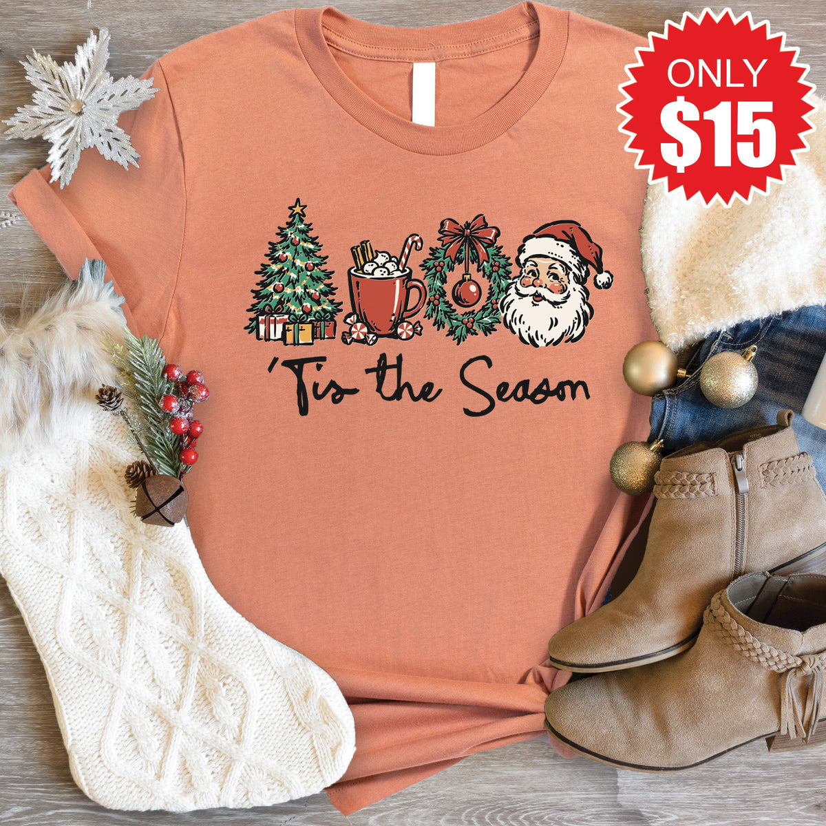 Tis The Season Tee - Heather Terracotta - 15 product image 1