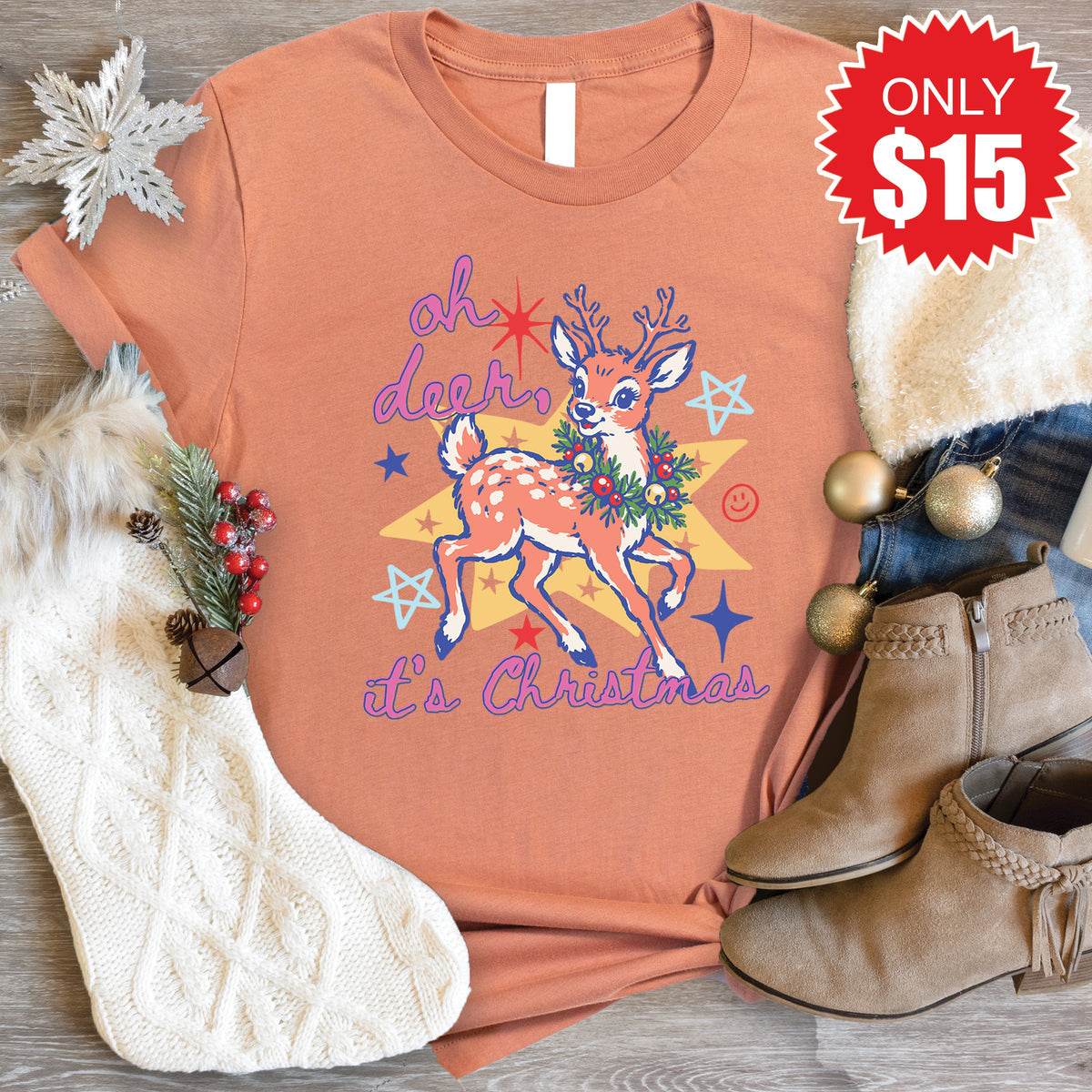 Deer, Its Christmas Tee - Heather Terracotta - 15 product image 1