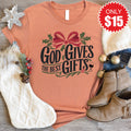 God Gives The Best Gifts Tee - Heather Terracotta - 15 product image 1