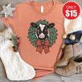 Christmas Cow Tee - Heather Terracotta - 15 product image 1