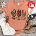 Christmas Chickens Tee - Heather Terracotta - 15 product image 1
