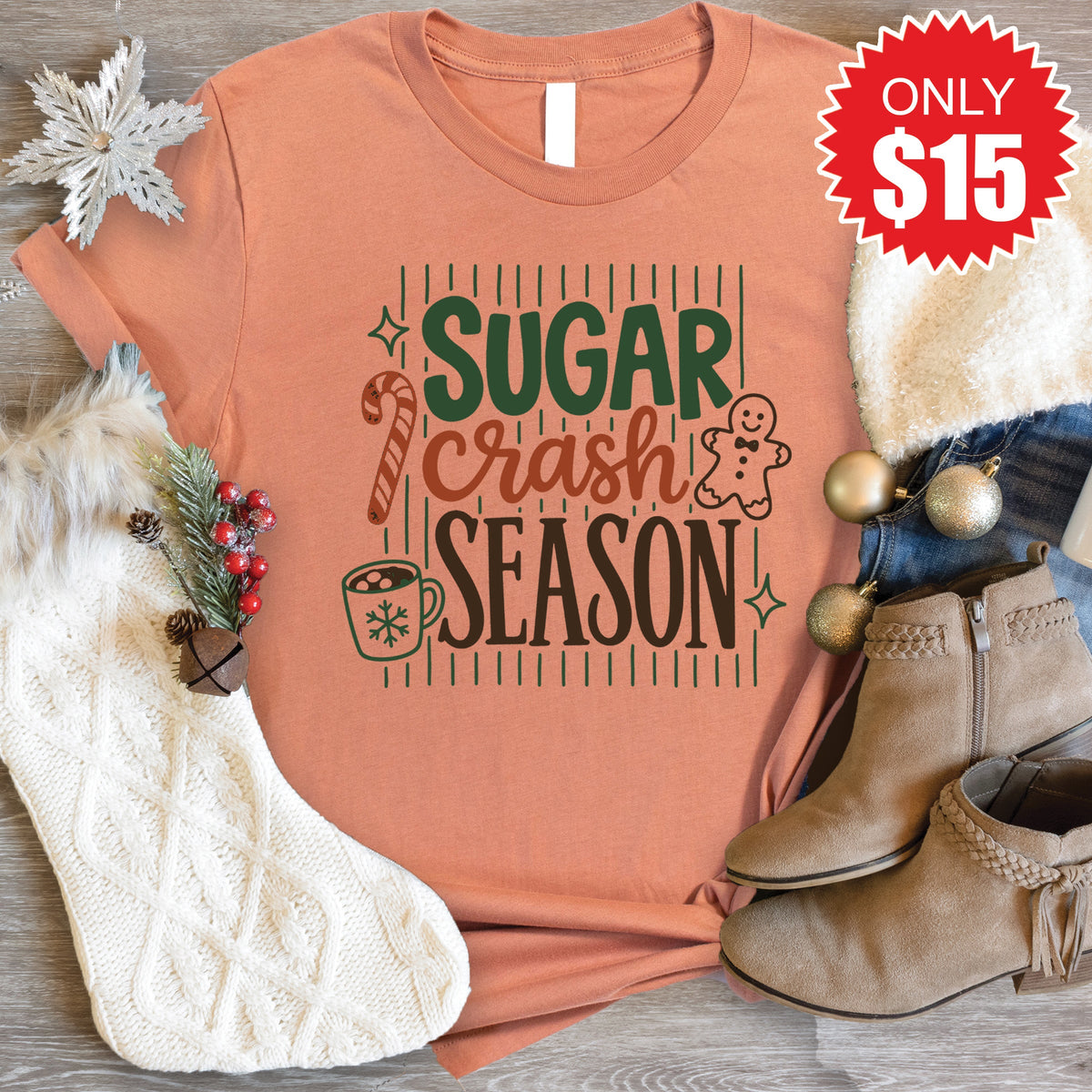 Sugar Crash Tee - Heather Terracotta - 15 product image 1