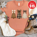 Leopard Christmas Trees Tee - Heather Terracotta - 15 product image 1